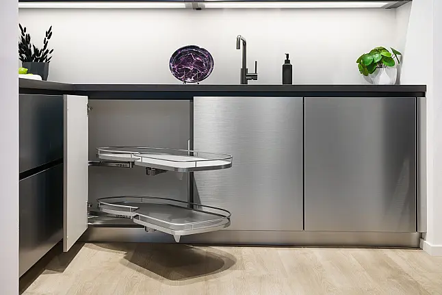 Inox staal geborstelde hoekkeuken