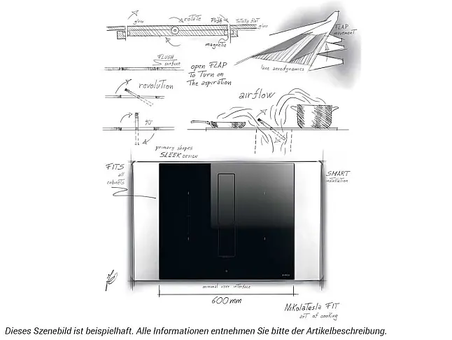 Elica Kochfeld mit Dunstabzug 70cm Nikolatesla Fit