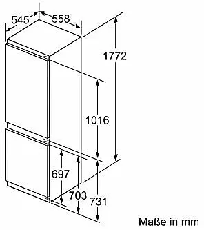 Einbau Kühl-Gefrierschrank 178cm