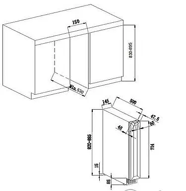 Weinklimaschrank 15cm Nische - unterbau/freistehend