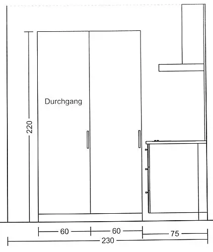 Rustikale Küche mit furnierten Eichefronten
