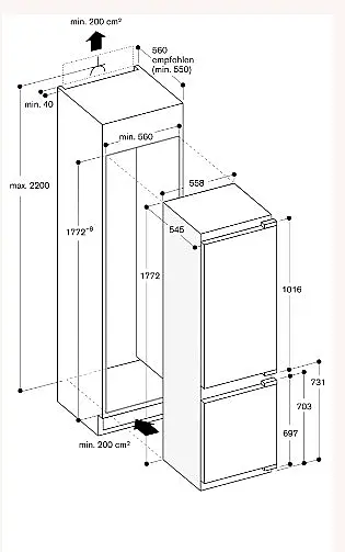 GAGGENAU Kühl- und Gefrierkombination 177.5 x 56 cm