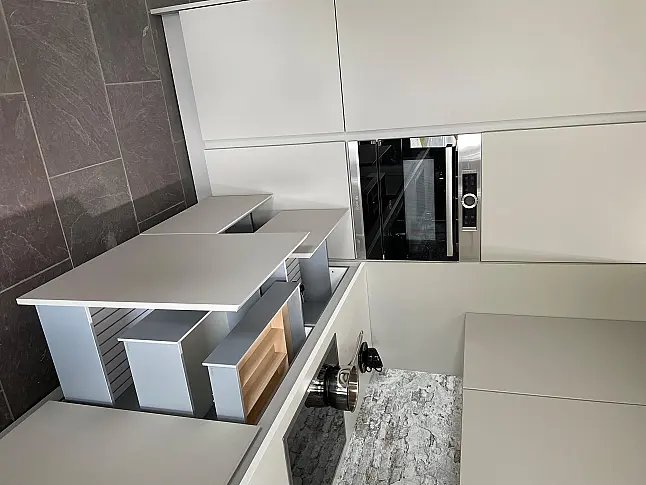 SieMatic SLC - LSZ grifflos  smartlaque NEU kieselgrau samtmatt