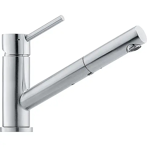 Armatur mit Ausziehbrause, Edelstahl