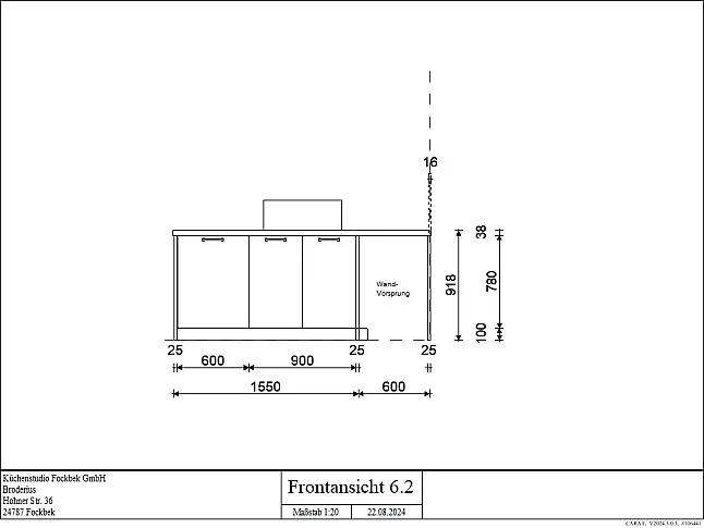 Moderne L-Küche mit Kochblock
