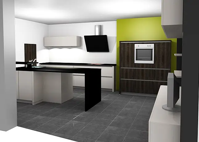 Moderne Grifflos Küche mit Wohnungsmöbeln
