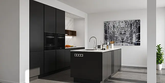 ***FLASHSALE BIS 30.09.*** Luxus-Traumküche SieMatic | grifflos | PUR-Lack graphitgrau| mit Insel | Premium-Ausstattung | Abholpreis |