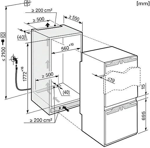 Einbau-Kühl-Gefrier- Kombination 178cm