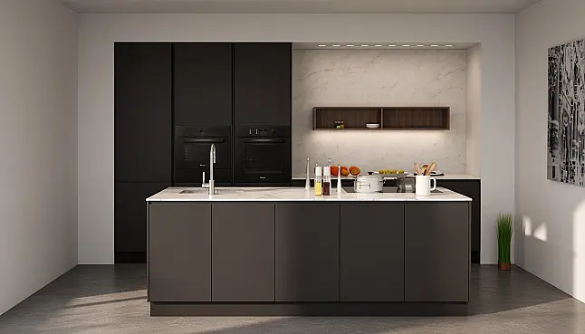 ***FLASHSALE BIS 30.09.*** Luxus-Traumküche SieMatic | grifflos | PUR-Lack graphitgrau| mit Insel | Premium-Ausstattung | Abholpreis |