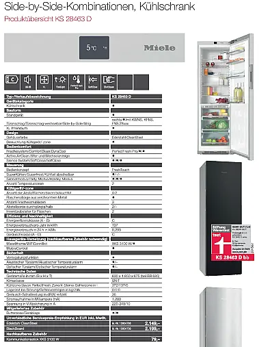 Side-by-Side Kühlschrank Standgerät mit PerfectFresh Pro