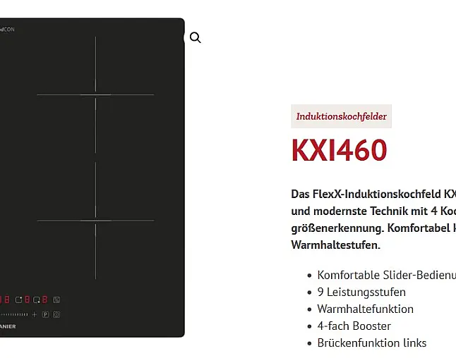 Induktionskochfeld mit FLEX-Zone