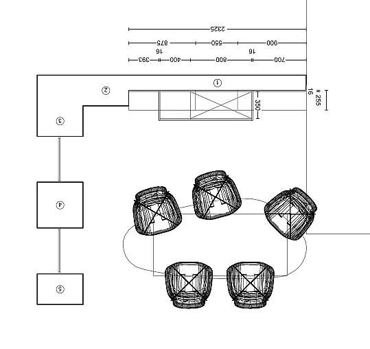 Exklusives Esszimmer inklusive Tisch - 5 drehbare Stühle - Schrankwand mit indirekter LED-Beleuchtung - Messestück wieder original verpackt