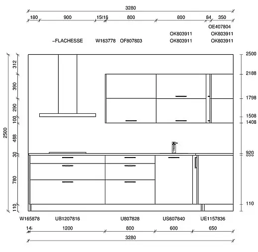 Moderne Küche mit Granit-Arbeitsplatte