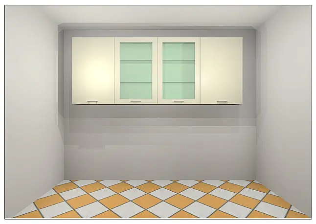 4 Hängeschränke  XL-Höhe 94 cm mit 2 Glastüren