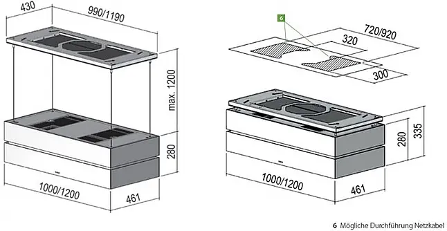 mit Deckenkonsole aus Glas Silbergrau – originalverpackt, inkl. 5 Jahre Garantie