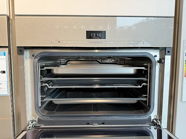 Dampfbackofen grifflos in Pearlbeige