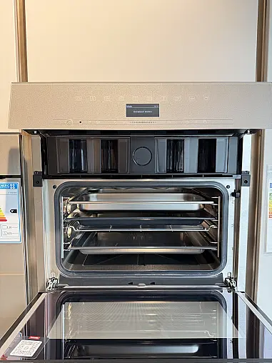 Dampfbackofen grifflos in Pearlbeige