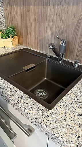 L-Küche / Granit Arbeitsplatte / Zweifarbig / Klassisches Design