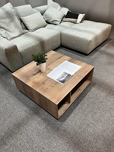 Exklusive Wohnwand / Medienboard - Lack Alpinweiß / Eiche Havanna - LED-Beleuchtungen - Couchtisch - Messestück - sofort verfügbar!