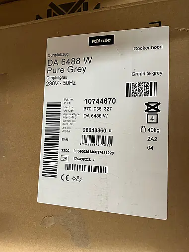 Miele kopffreie Dunsthaube  80cm pure grey