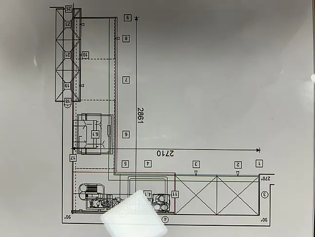 L-Küche in Lacklaminat Taubengrau Ultramatt