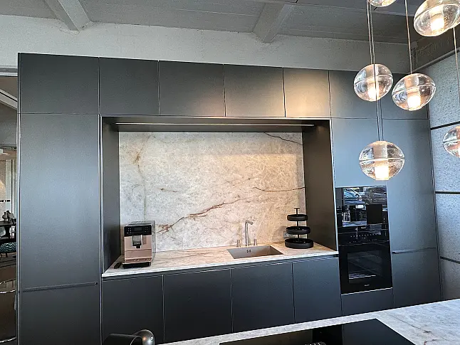 Moderne LEICHT-Küche Aluminium-Keramik-Massivholz