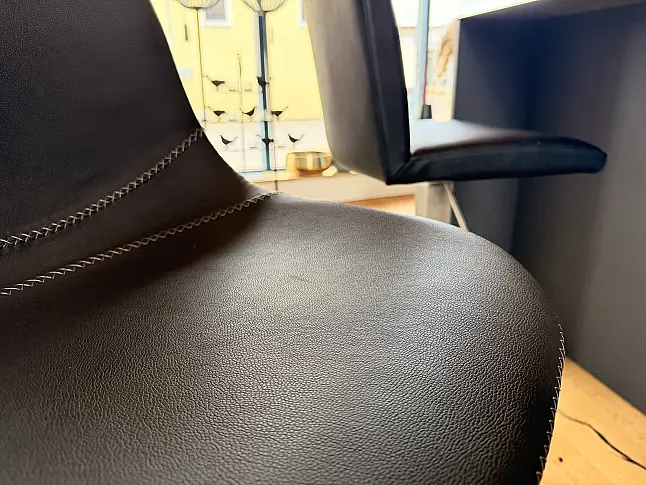 Barhocker, Lederoptik schwarz