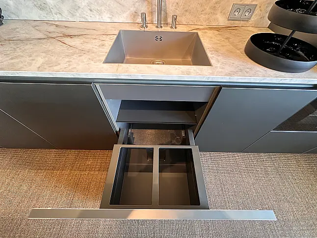 Moderne LEICHT-Küche Aluminium-Keramik-Massivholz