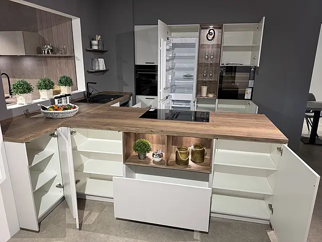Abverkaufsküche Nobilia Touch Lacklaminat Seidengrau