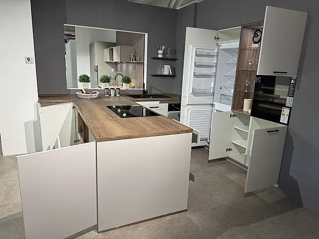 Abverkaufsküche Nobilia Touch Lacklaminat Seidengrau