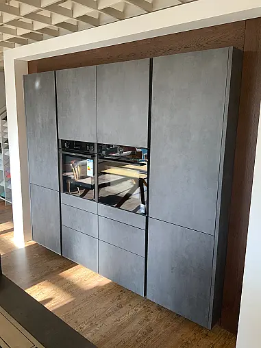 Hochschrankkombination Design Modern Grifflos Spachtelbeton graphit