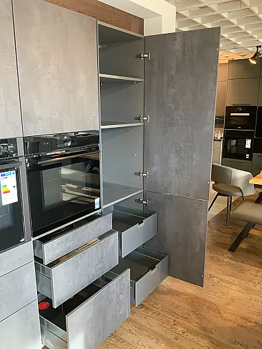 Hochschrankkombination Design Modern Grifflos Spachtelbeton graphit