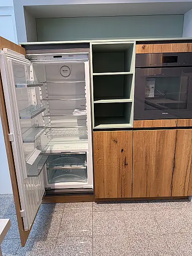 Landhaus Pastellgrün Grifflos und Echtholzfurnier Eiche Kombiniert