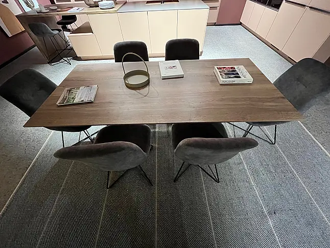 Exklusives Esszimmer - Messestück - Sideboard schwebende Optik mit LED-Backlight-System - Tischgruppe mit 6 Stühlen