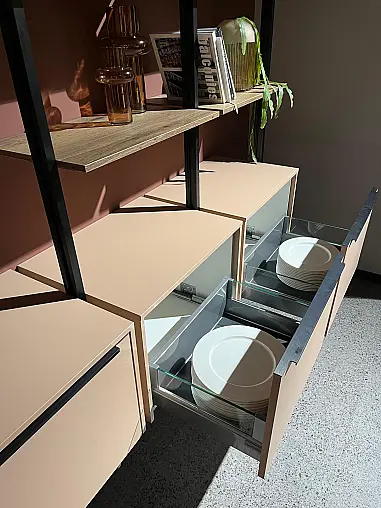 Exklusives Esszimmer - Messestück - Sideboard schwebende Optik mit LED-Backlight-System - Tischgruppe mit 6 Stühlen