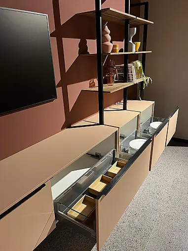 Exklusives Esszimmer - Messestück - Sideboard schwebende Optik mit LED-Backlight-System - Tischgruppe mit 6 Stühlen