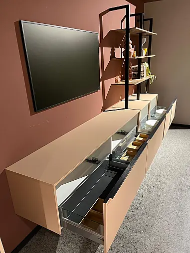Exklusives Esszimmer - Messestück - Sideboard schwebende Optik mit LED-Backlight-System - Tischgruppe mit 6 Stühlen