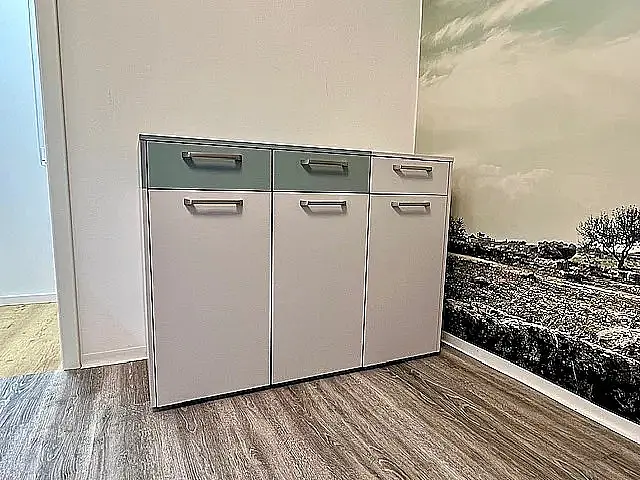 Sideboard - Farbmix Seidengrau-Aqua