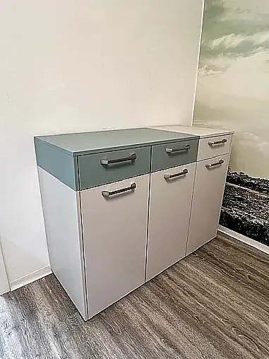 Sideboard - Farbmix Seidengrau-Aqua