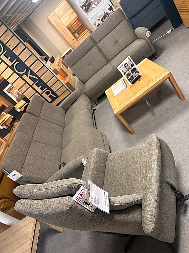 2-Sitzer + 2,5-Sitzer mit Relaxsessel in Bezug Simply Clean stone