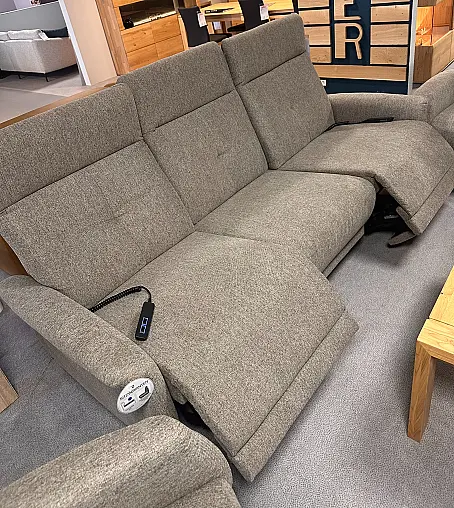 2-Sitzer + 2,5-Sitzer mit Relaxsessel in Bezug Simply Clean stone