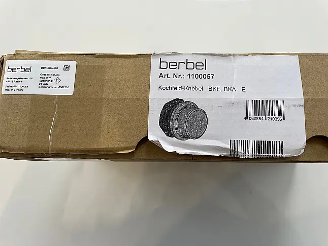 Neue orignal verpackte berbel 1100057 Kochfeld-Knebel für BKF, BKA Edelstahloptik