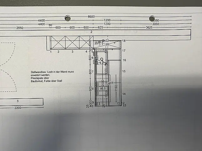 Eichefront mit Beton kombiniert