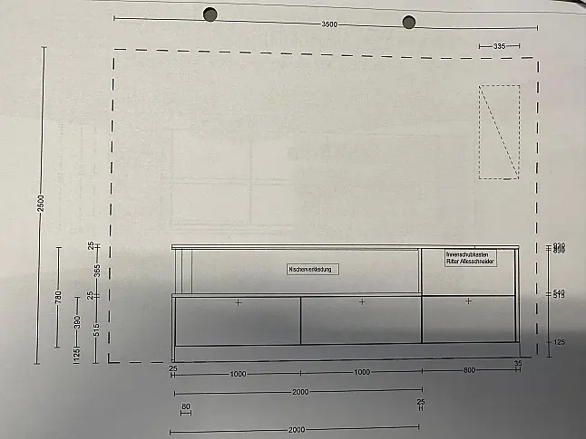 Eichefront mit Beton kombiniert