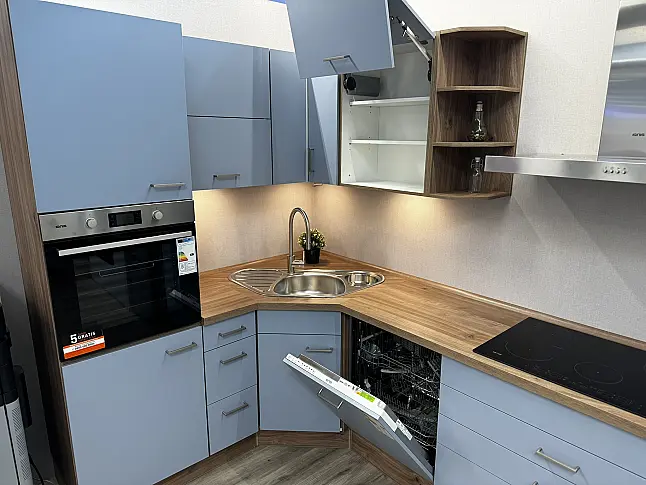 IP1200 Taubenblau / Havanna Eiche-NB. Vollauszug Servosoft, TopMotion