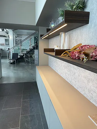 Musterküche SieMatic SLC kieselgrau samtmatt, ohne Anrichte