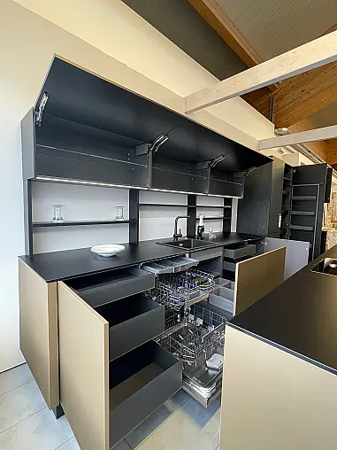 neo exclusive, Grifflos, Touch, Glas exclusive Arbeitsplatte