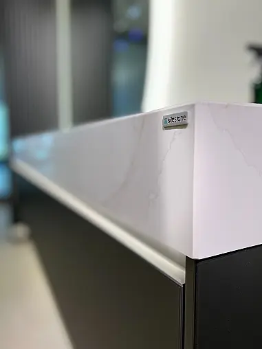 Designer-Badmöbel Set Nobilia Artis Titan + Silestone Calacatta Gold Waschtisch + Designerspiegel mit Bluetooth
