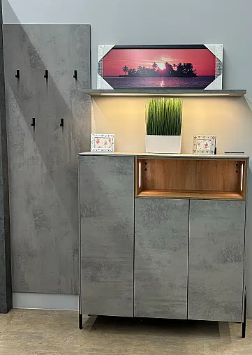 Garderobe Betonoptik | 220 cm | Neu &amp; vormontiert
