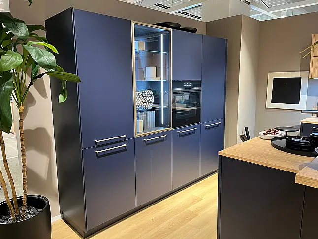 NEO Ausstellungsküche S19 Soft Lack, 76T Tiefblau softmatt